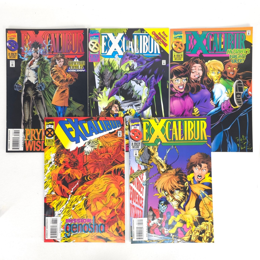 Excalibur Comics Lot Marvel X-Men Deluxe Issues 86-88 90 91 1990s Vintage Bagged
